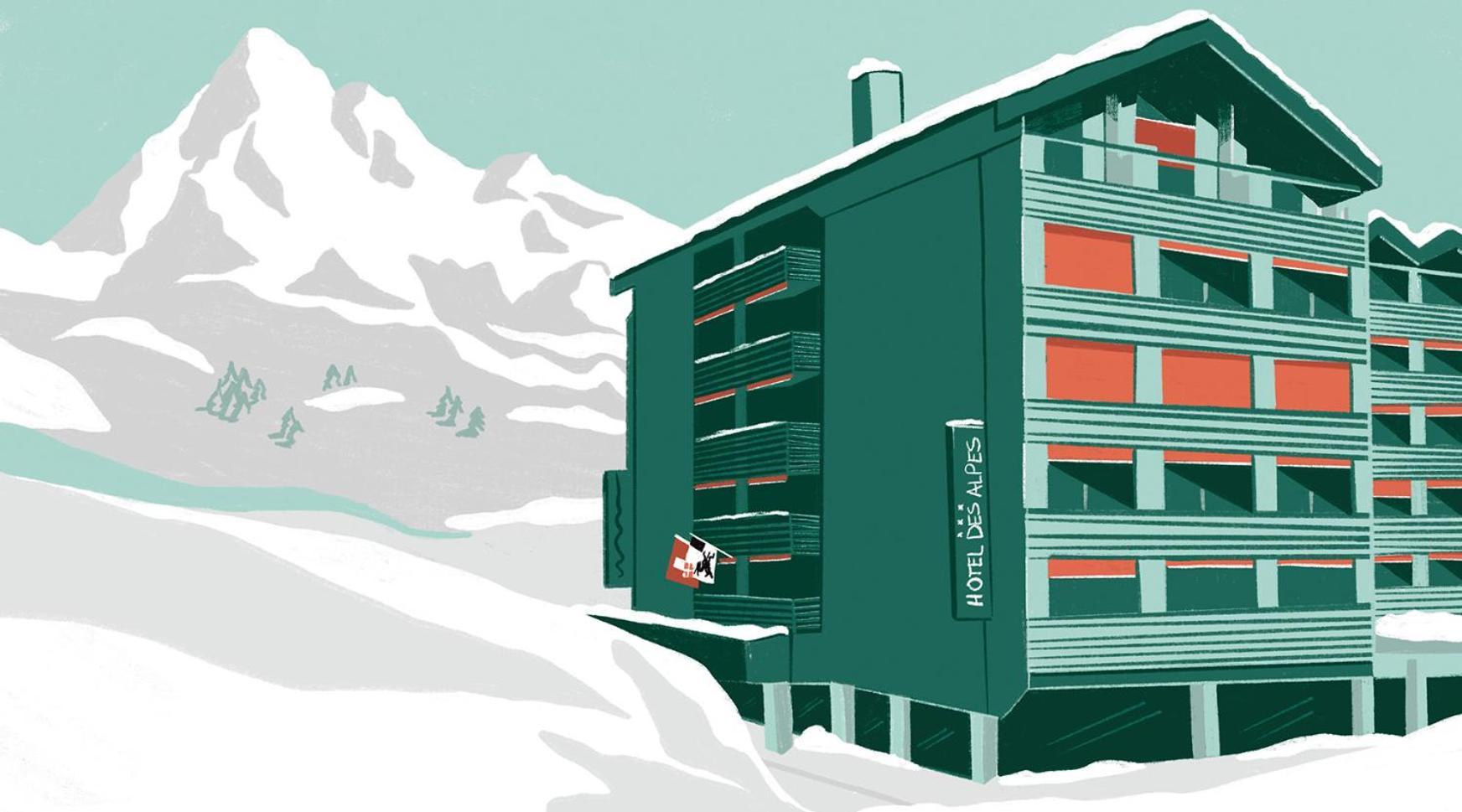 Studio Im Hotel Des Alpes Flims Exterior foto
